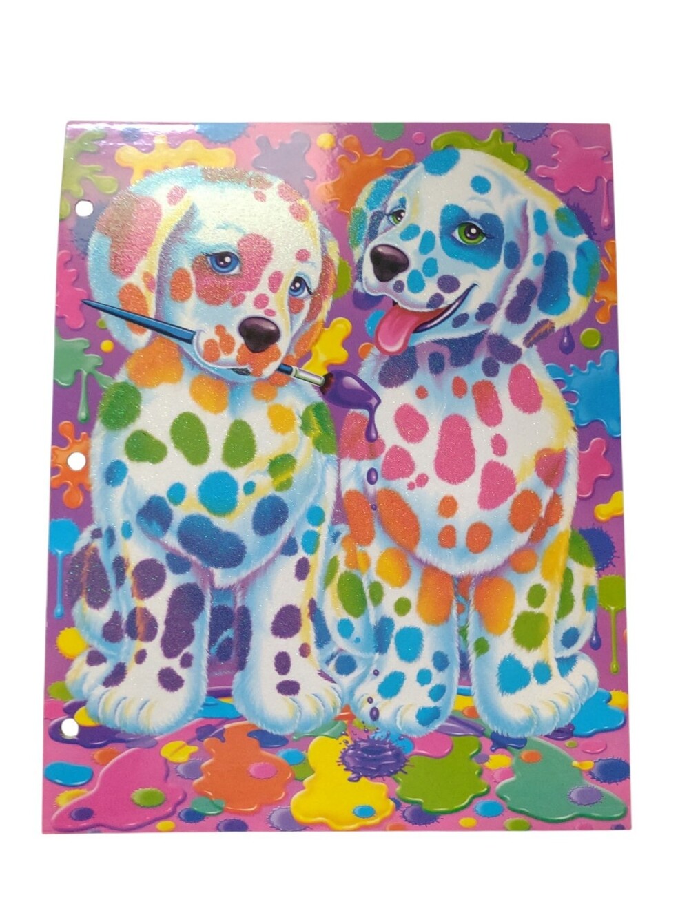 Lisa Frank NEW School Folder Spotty & Dotty Rainbow Dalmatian